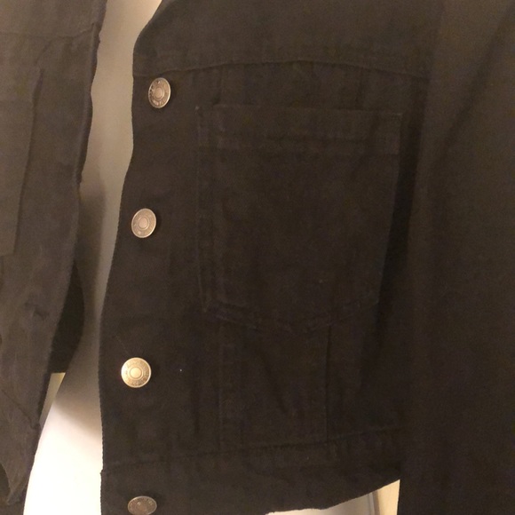 Puff Sleeve Black Denim Jean Jacket Forever 21 - Picture 7 of 16